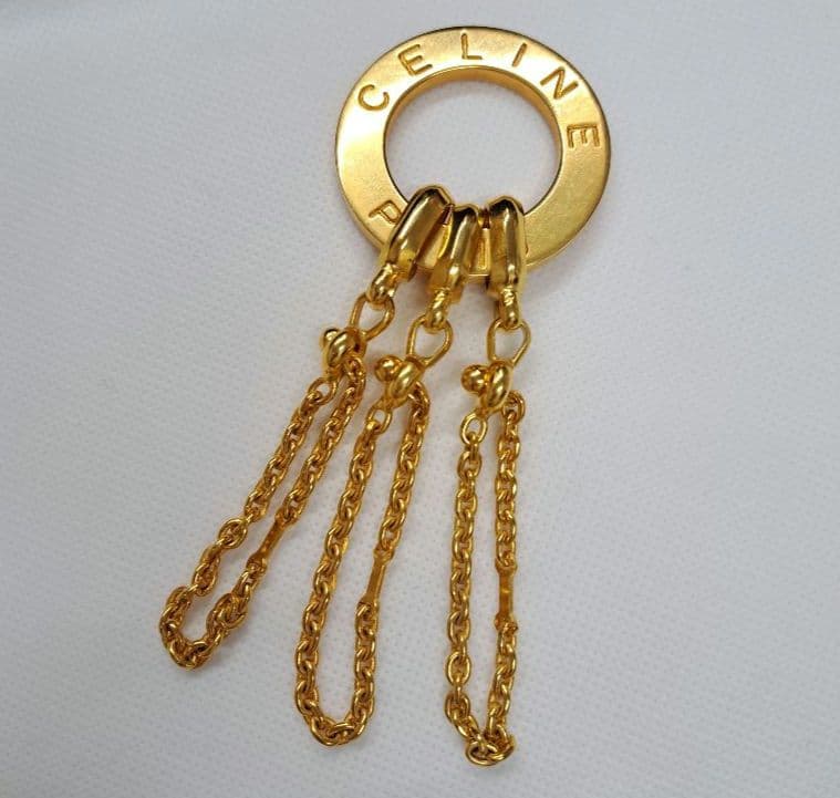 CELINE セリーヌ キーリング チャーム チェーン ロゴ ヴィンテージ