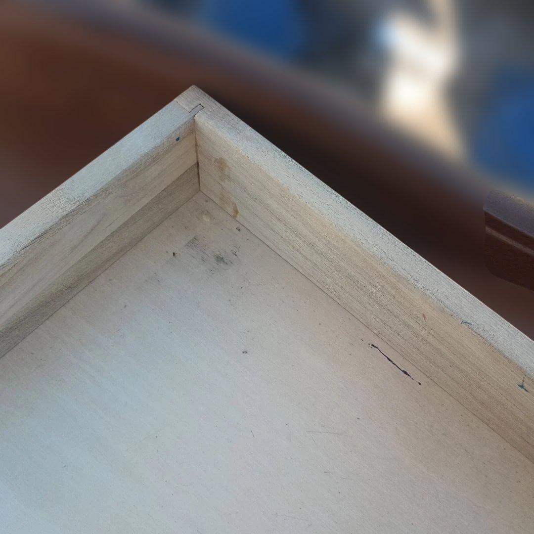 5123）カリモクの引き出し付き机／学習机・作業机