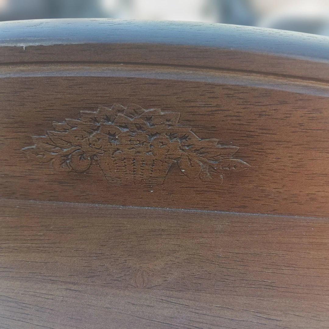 5123）カリモクの引き出し付き机／学習机・作業机