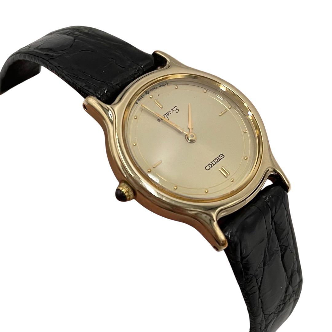 ✨新品電池✨稼働品 セイコー エクセリーヌ 文字盤ゴールド レディース