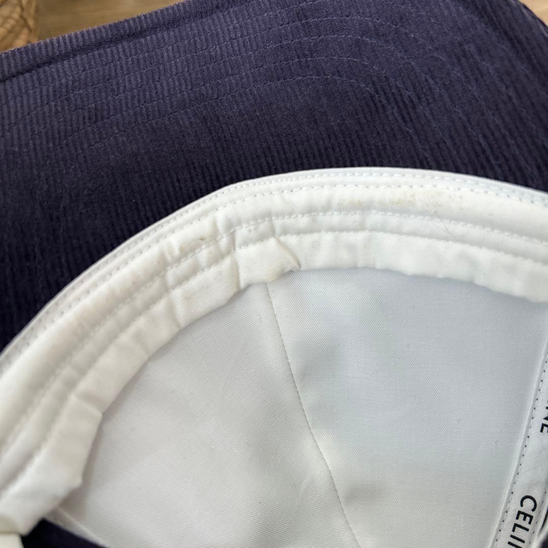 CELINEセリーヌ　コーデュロイ　トリオンフベースボールキャップ　S　帽子