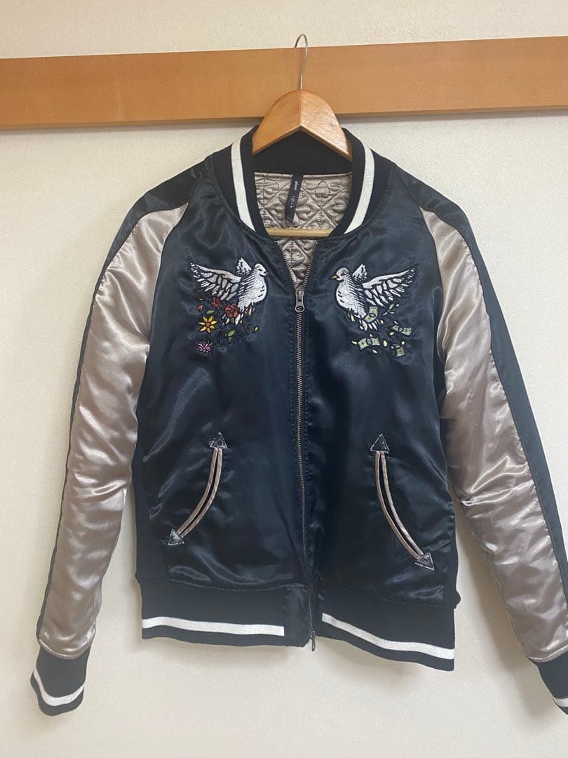 glamb スカジャン　黒　金　サイズ2