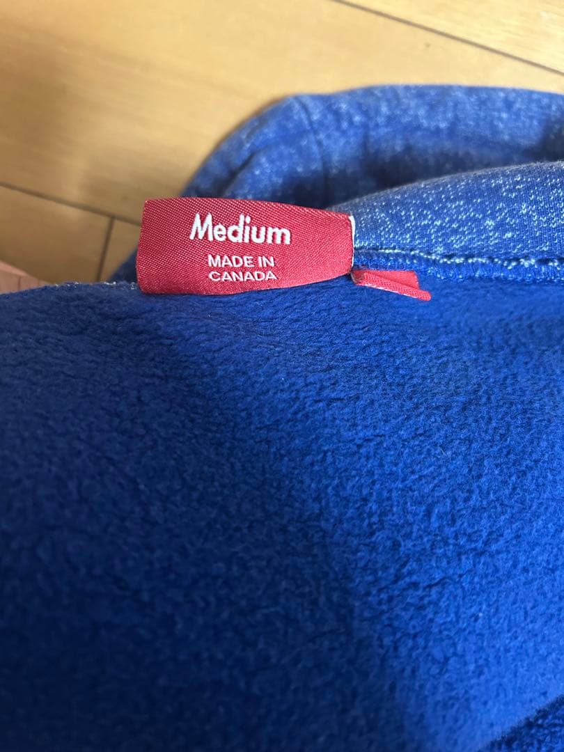 Supremeジップパーカーブルー　青　Mサイズ