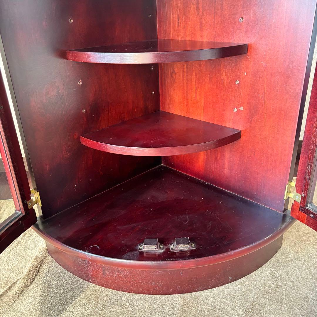 カリモク KARIMOKU コーナーキャビネット 赤茶