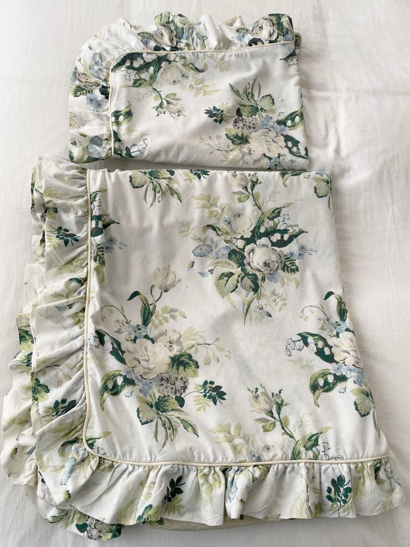 ローラアシュレイ デュべカバー ダブル 英国製 USED