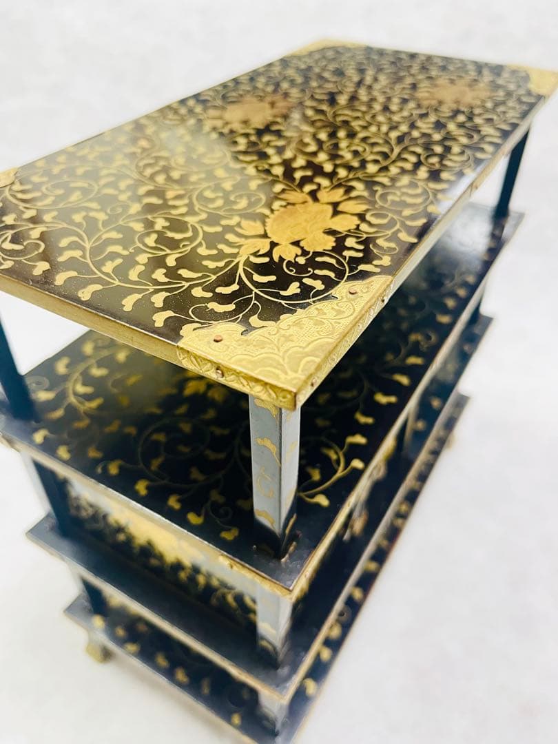 大正時代 雛道具 書棚 蒔絵 本銀 美品 箱付