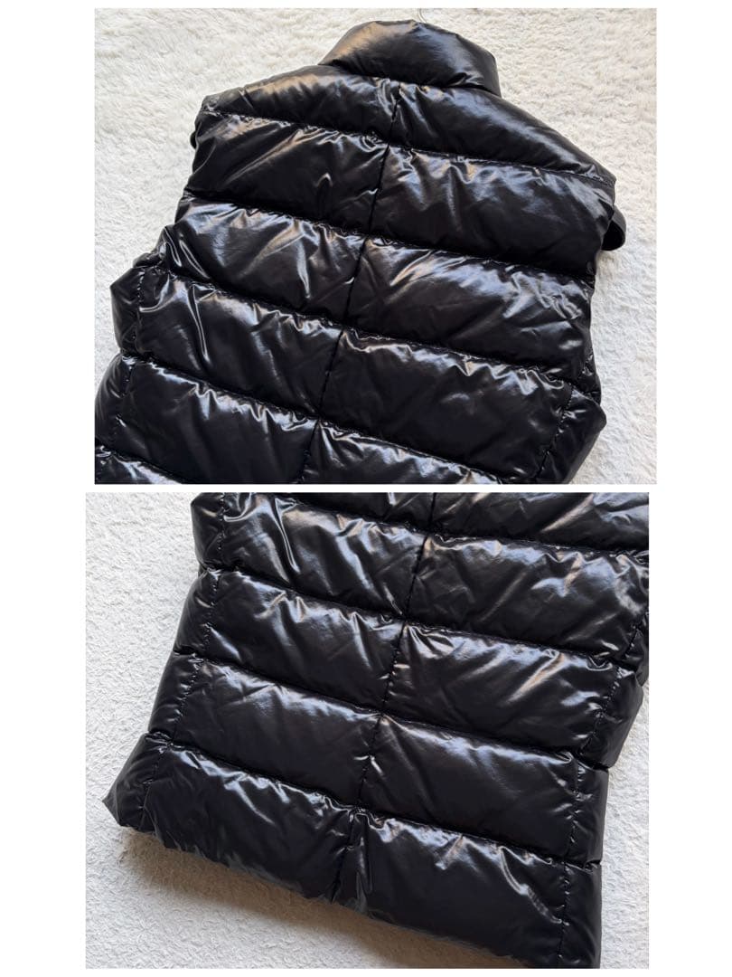 【美品】モンクレール ダウンベスト GHANA シャイニー ロゴワッペン 黒 S