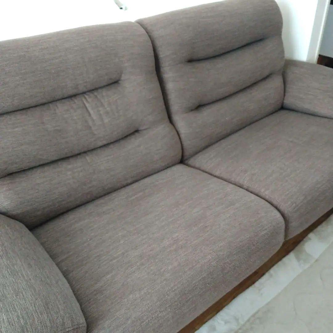 【たのメル便の送料込み】ニトリ　3人掛けファブリックソファ　ダークモカ