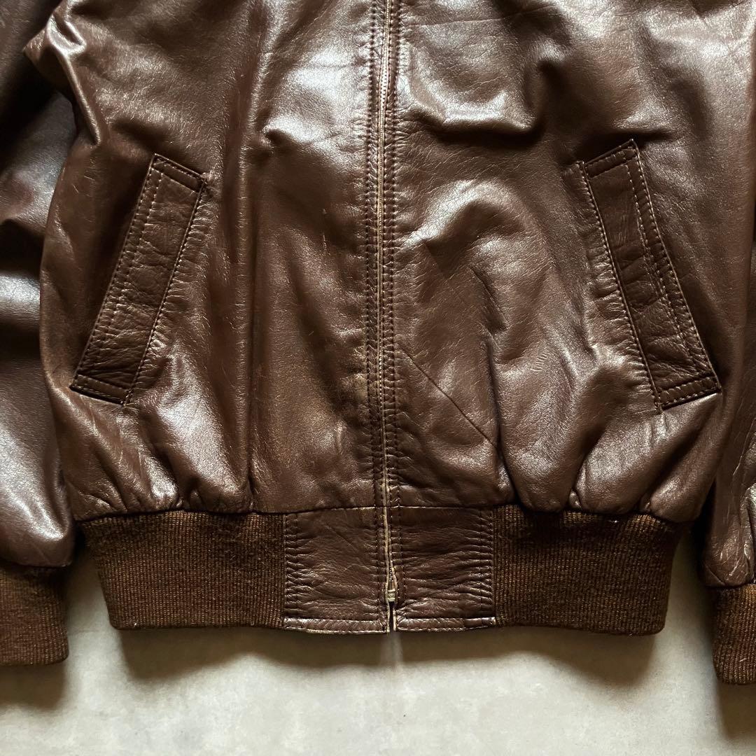 ジャケット・アウター 80s vintage leather bomber jacket y2k