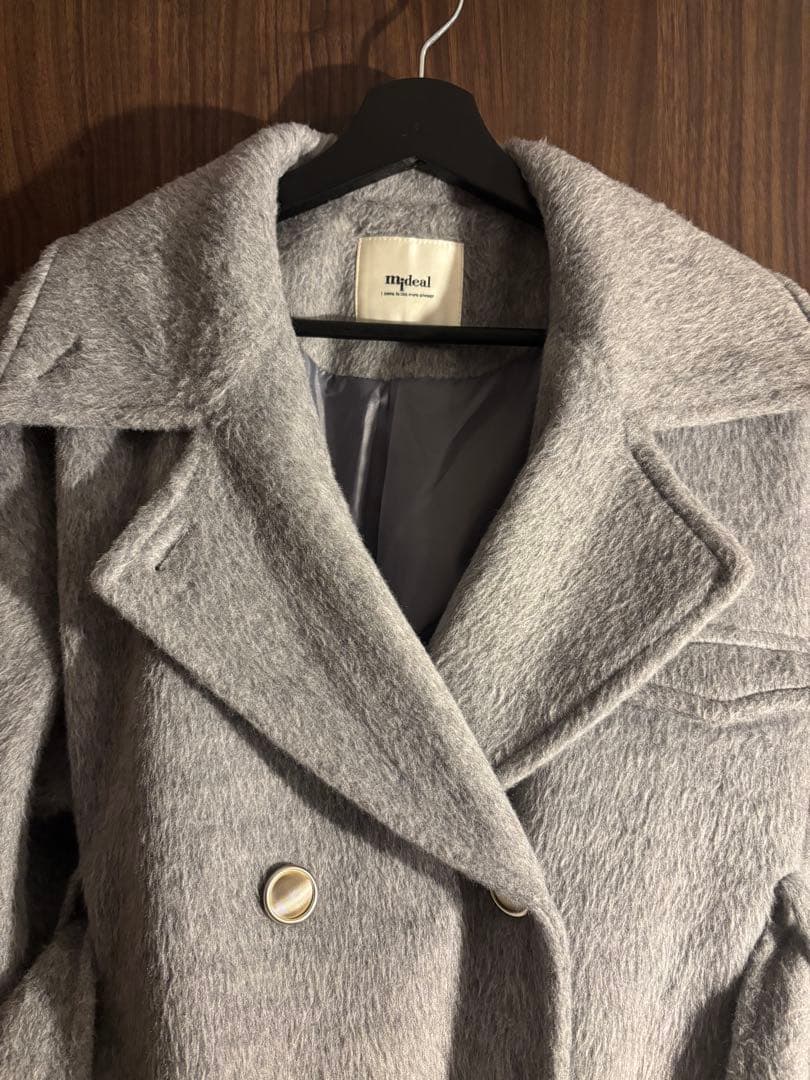 ジャケット・アウター mideal shaggy middle coat GRAY