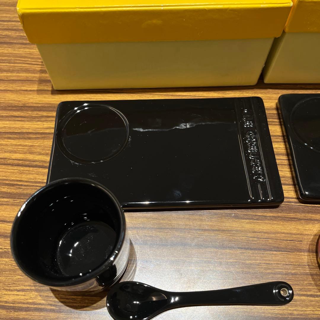 LE CREUSET アペタイザー・セット　シャイニーブラック　ローズクオーツ