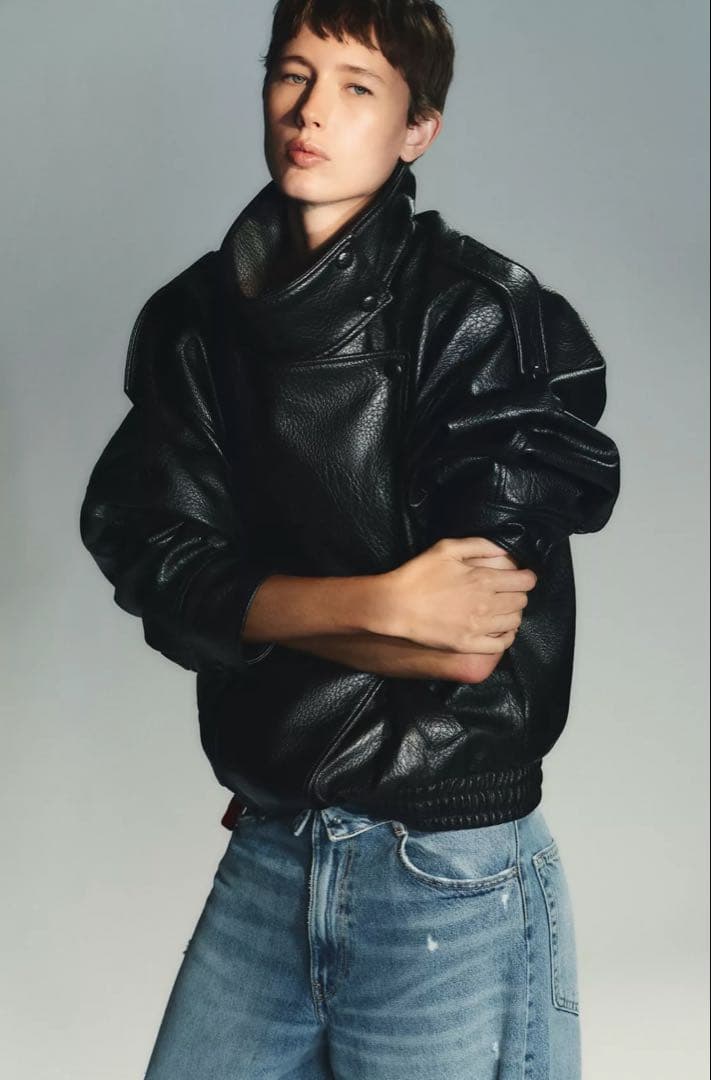 ZARA フェイクレザージャケット XSサイズ