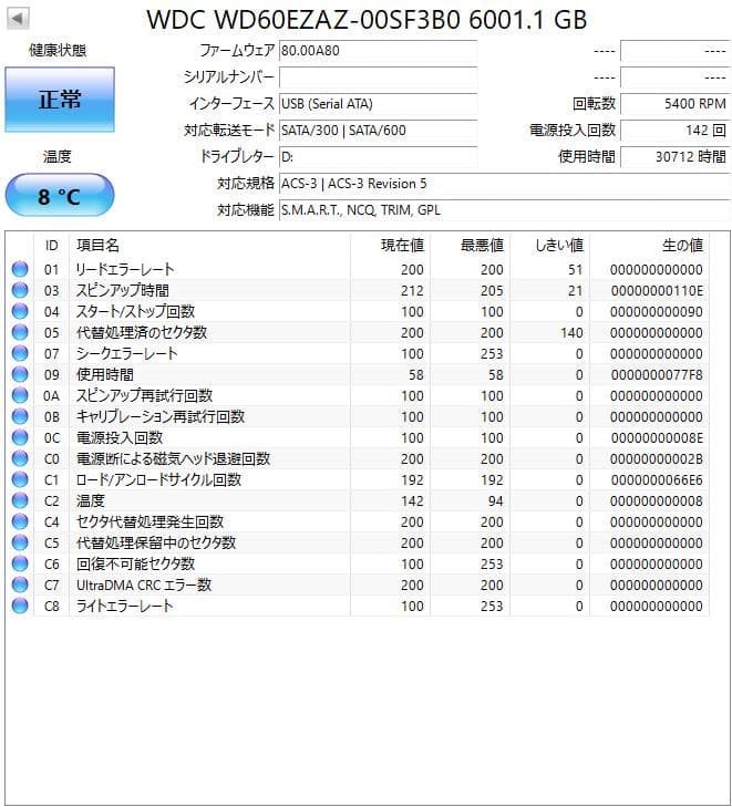 内蔵型ハードディスクドライブ Western Digital WD Blue 6TB WD60EZAZ