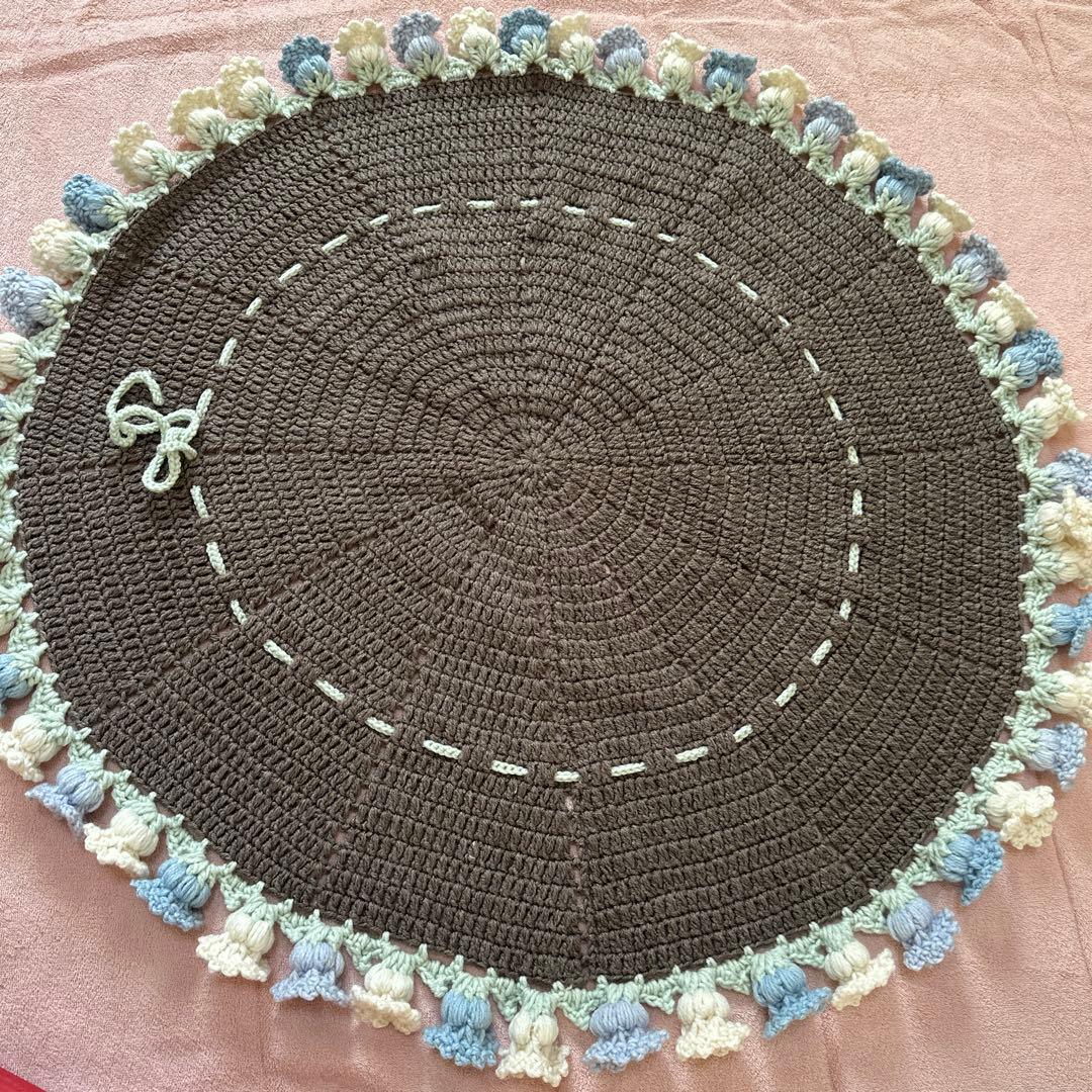 花束ブランケット❁⃘*.゜すずらん　ブーケブランケット　ブラウン系　ハンドメイド