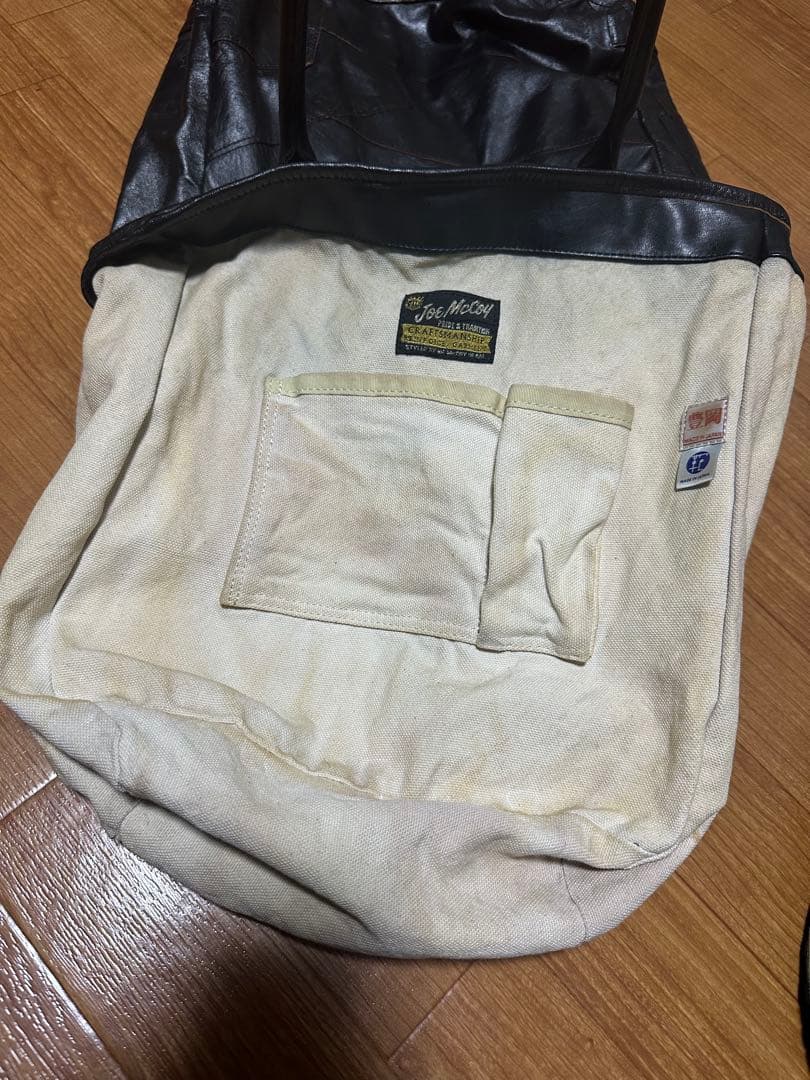 JOY McCOY 黒レザーパッチワークトートバッグ