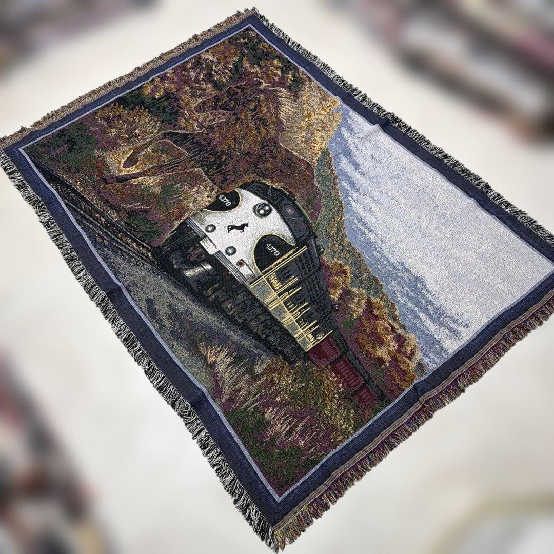 馬　電車　マルチカバー　ソファカバー　ヴィンテージラグ　133x188