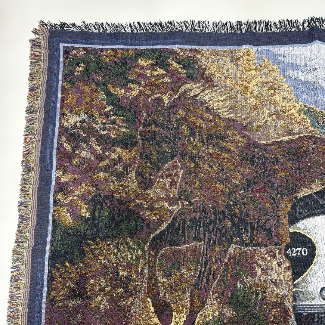 馬　電車　マルチカバー　ソファカバー　ヴィンテージラグ　133x188