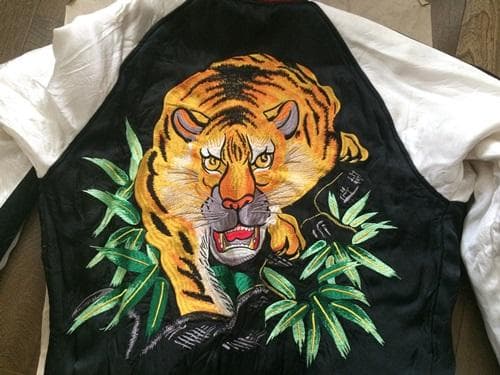 【新品タグ付き】橋本商会　牡鹿　リバーシブルスカジャン　ブルーバック　サイズＭ