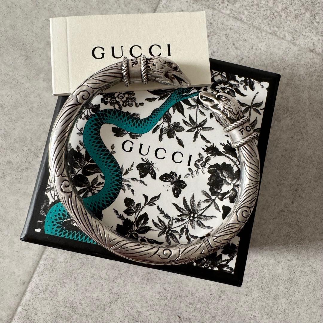 グッチ　バングル　アンガーフォレスト　イーグル　シルバー925　箱　保存袋