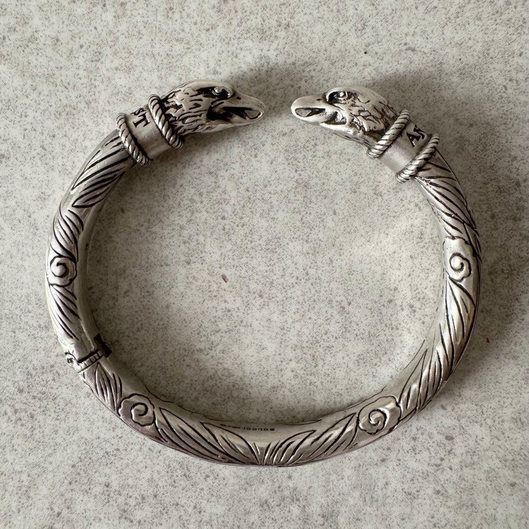 グッチ　バングル　アンガーフォレスト　イーグル　シルバー925　箱　保存袋