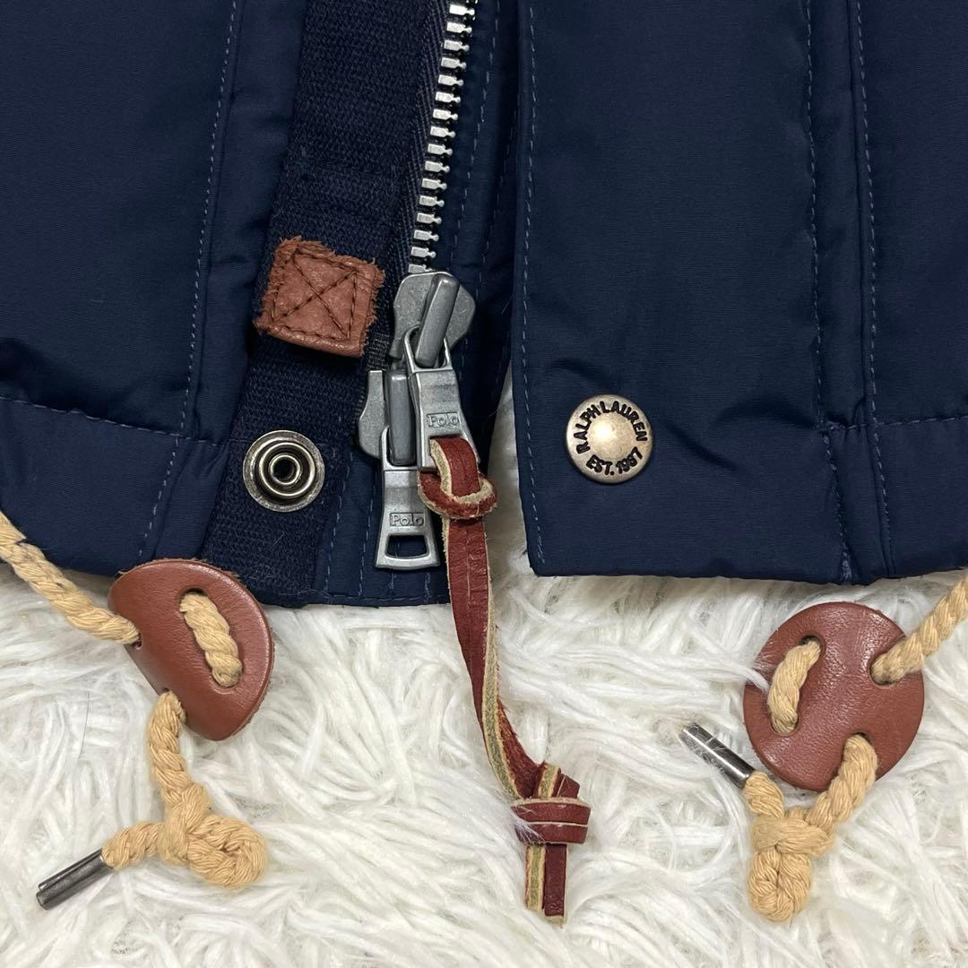 美品✨ラルフローレン フード付きダウンベスト ネイビー レディースXSポニー刺繍