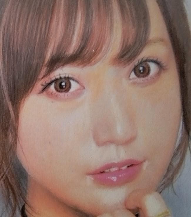 清楚なポニーテール美女＃3　色鉛筆画