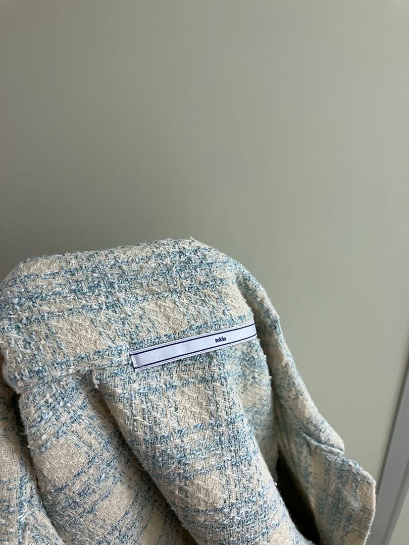 【tokio】チェック ファンシー ツィード トラッカージャケット