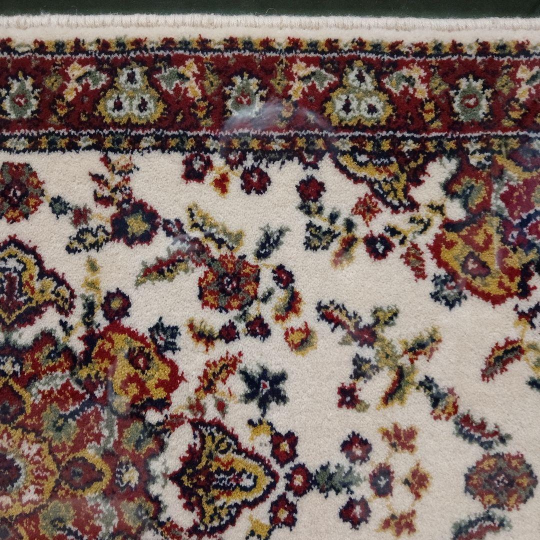 ペルシャ絨毯　イスファハン製　シルク/手織り　アクリル板特注額装