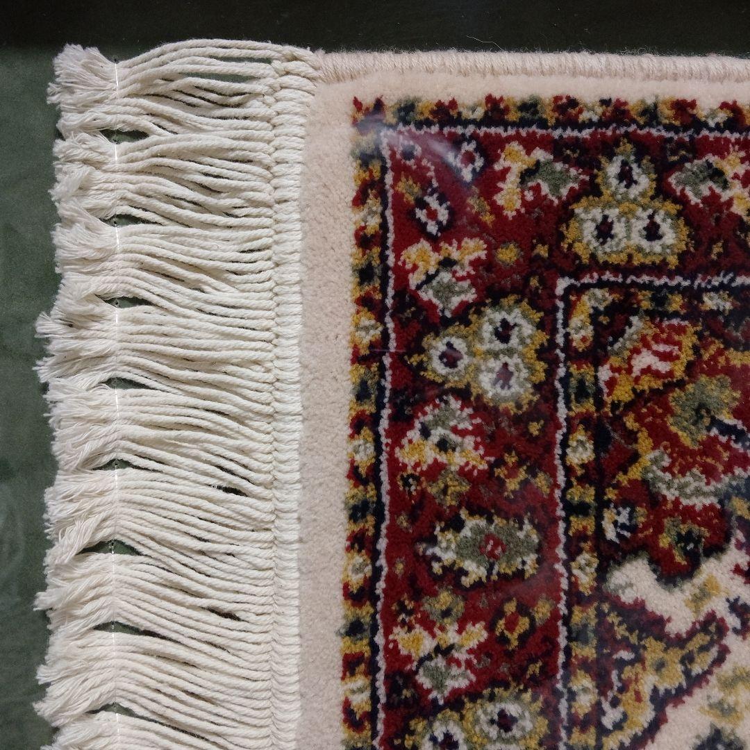 ペルシャ絨毯　イスファハン製　シルク/手織り　アクリル板特注額装