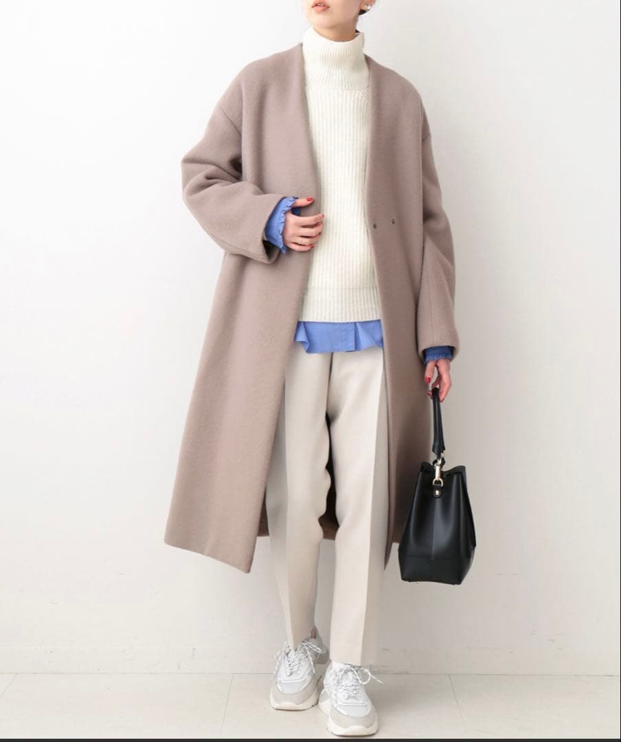 IÉNA Manteco製 グレージュロングコート