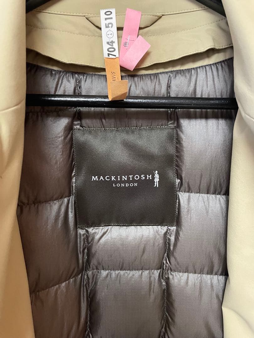 マッキントッシュロンドン ステンカラーコート 40 ベージュ インナーダウン