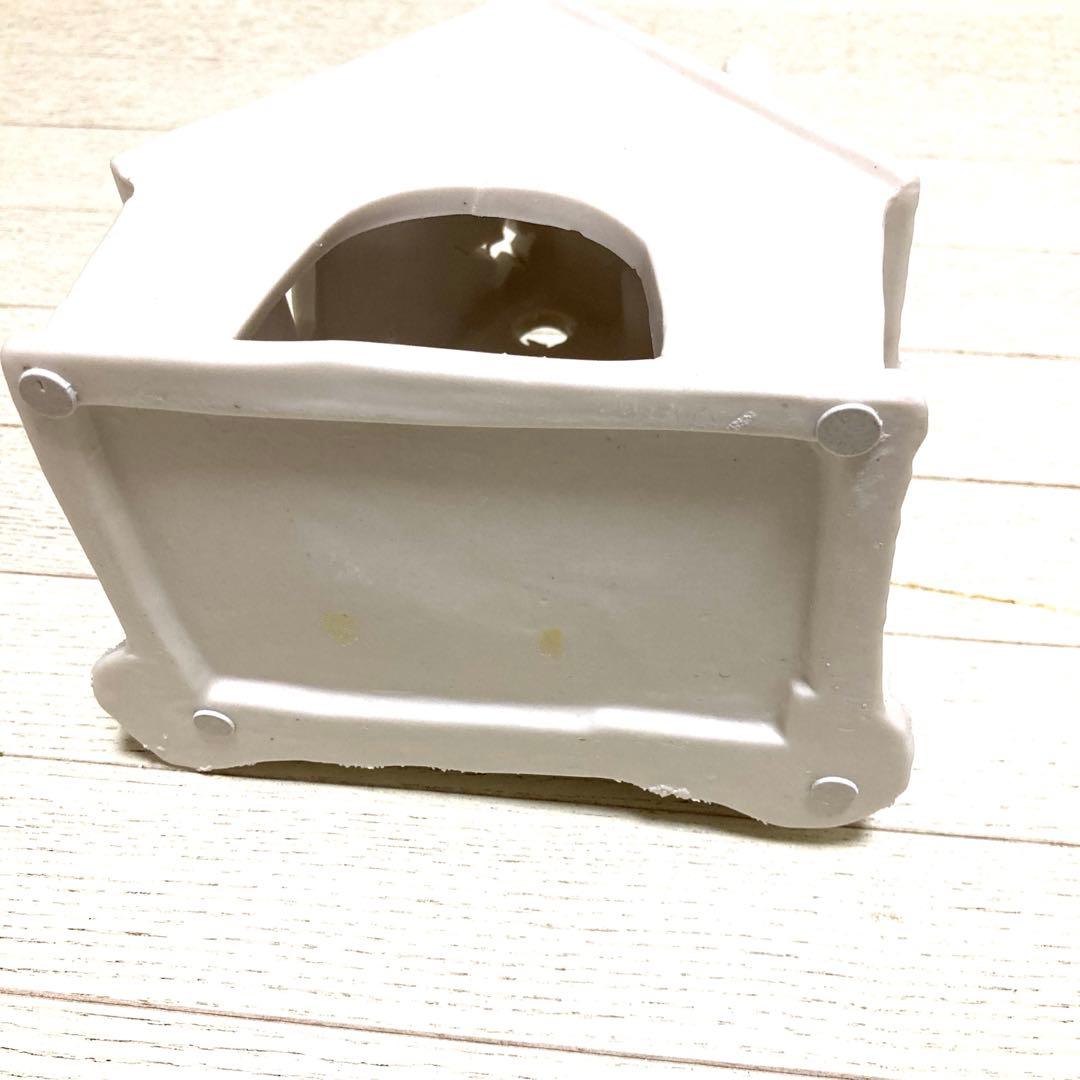 クリスマス　装飾　オブジェ　陶器　白いお家 キャンドル立て