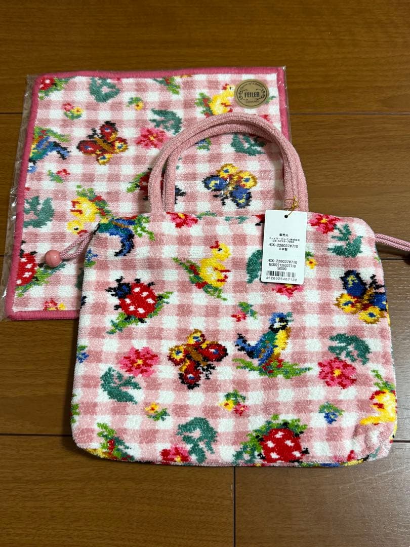 「美品」フェイラー　ハイジチェックバッグとハンカチセット