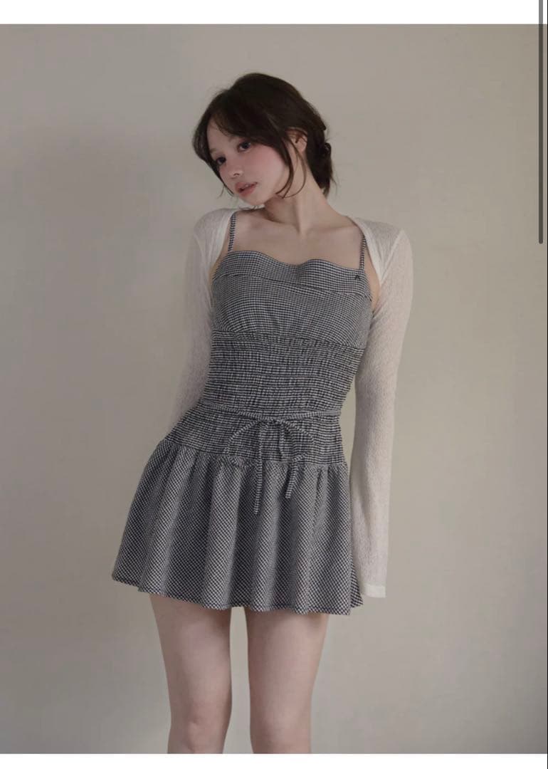 ワンピース Betty shirring mini dress andmary