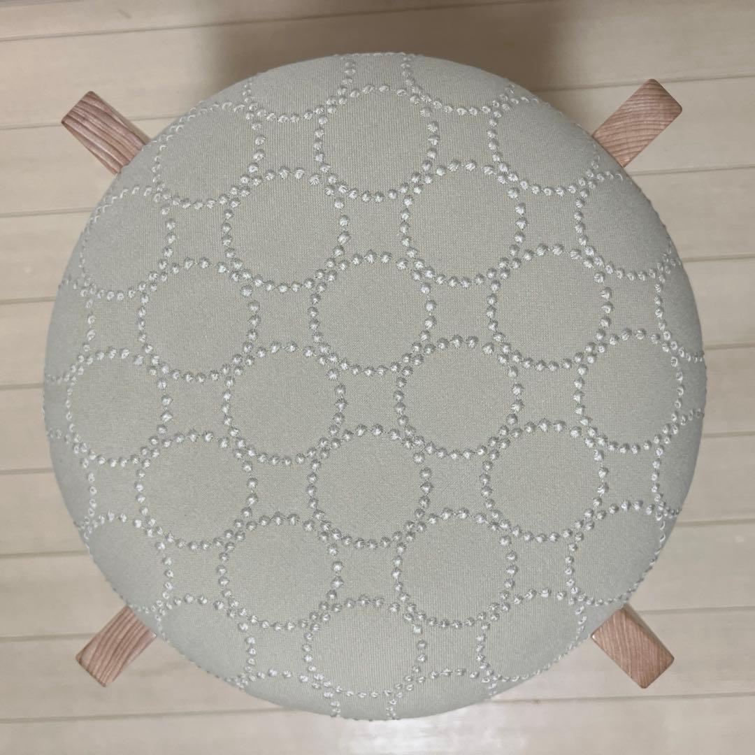 ミナペルホネン スツール タンバリン 角脚 【エクリュ/ライトブルー】椅子