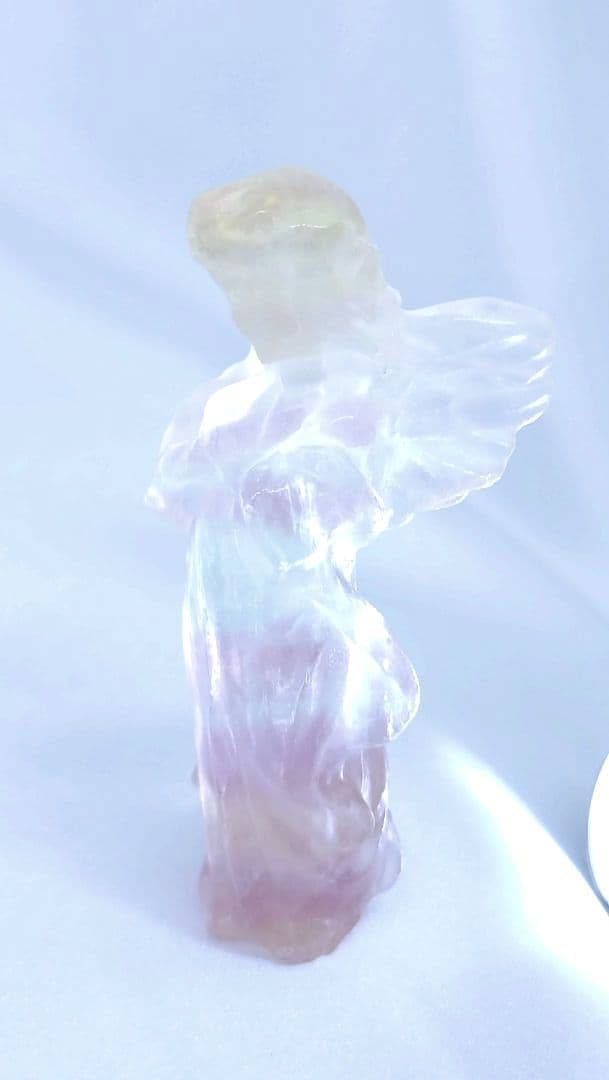 キャンディ フローライト　天使　（小）②　エンジェル　置物　カービング