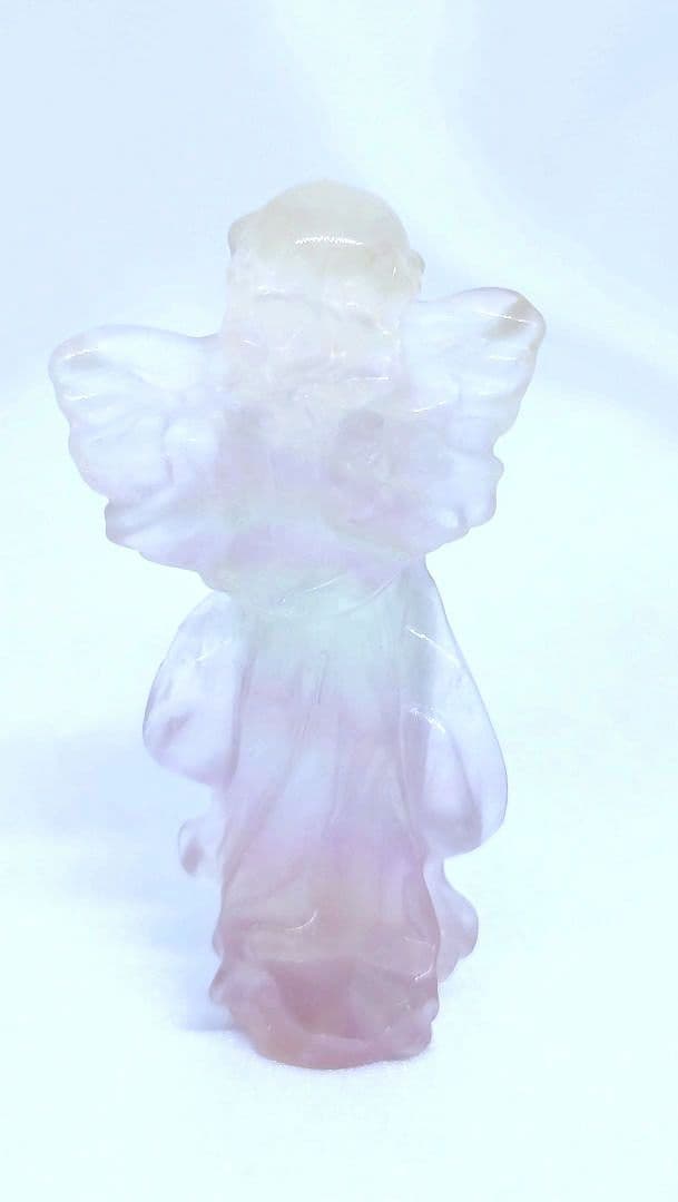 キャンディ フローライト　天使　（小）②　エンジェル　置物　カービング