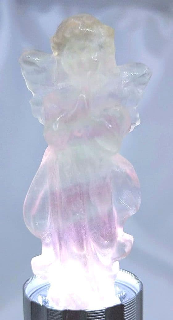キャンディ フローライト　天使　（小）②　エンジェル　置物　カービング