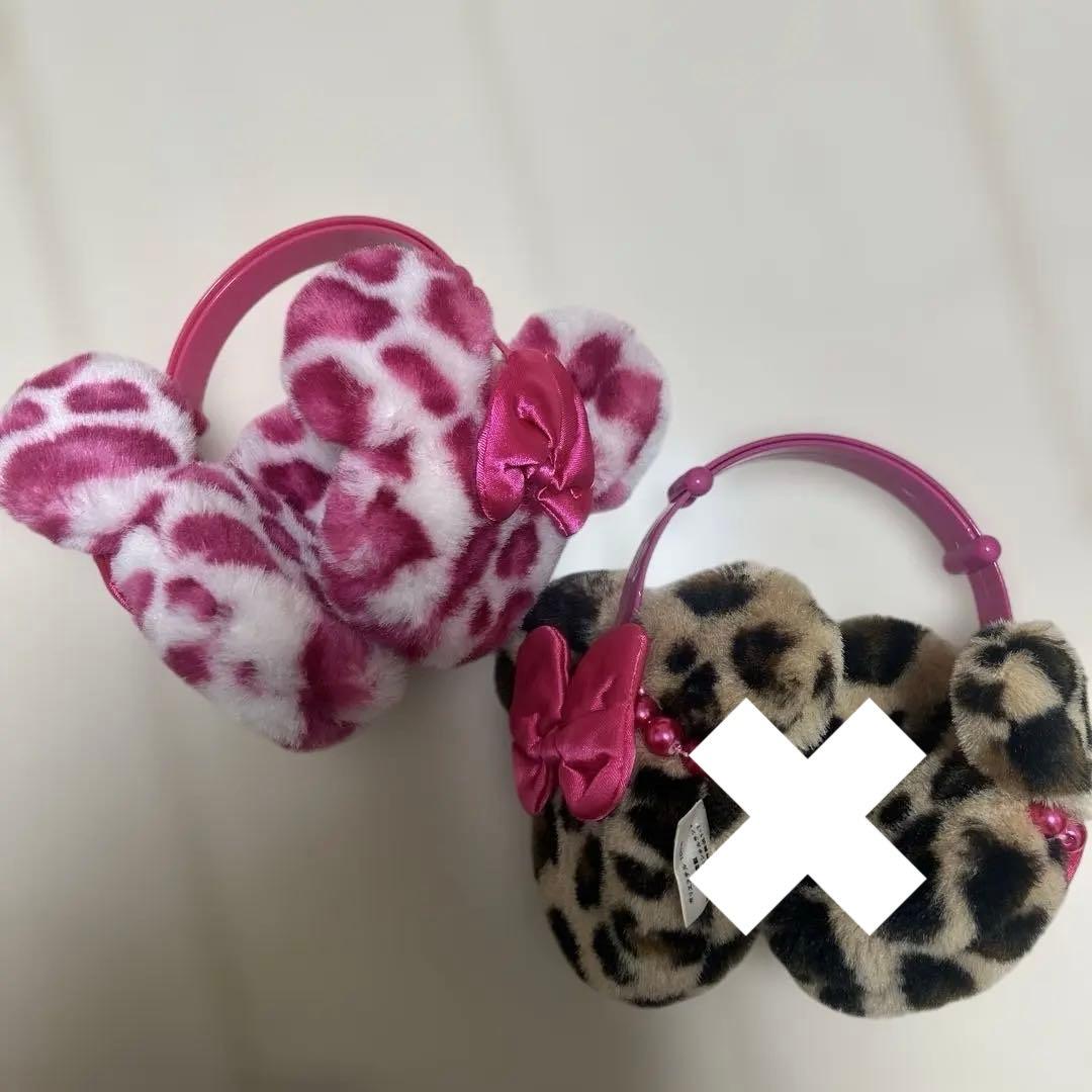 ディズニー イヤーマフ 耳あて ピンクヒョウ柄 ヒョウ柄
