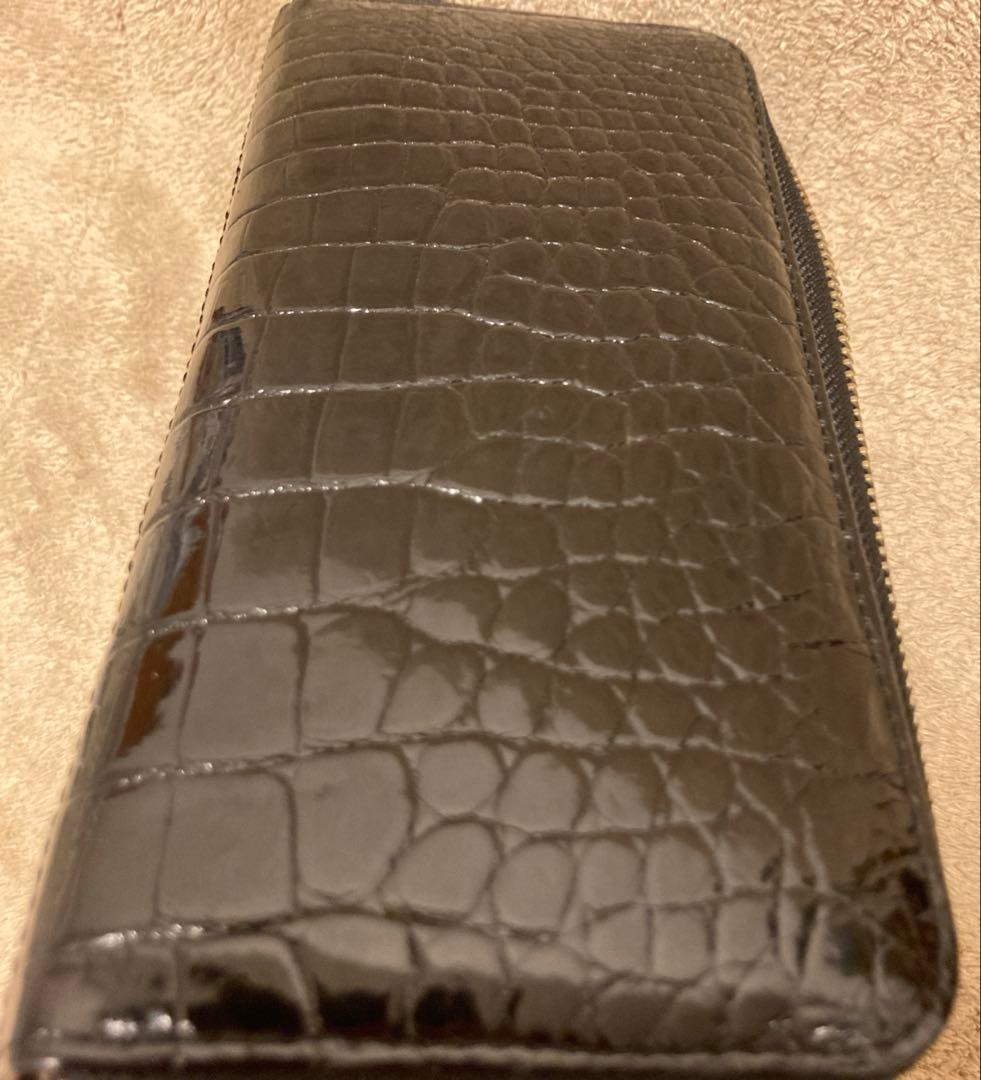 JRA認定品 クロコダイル 長財布 ブラック