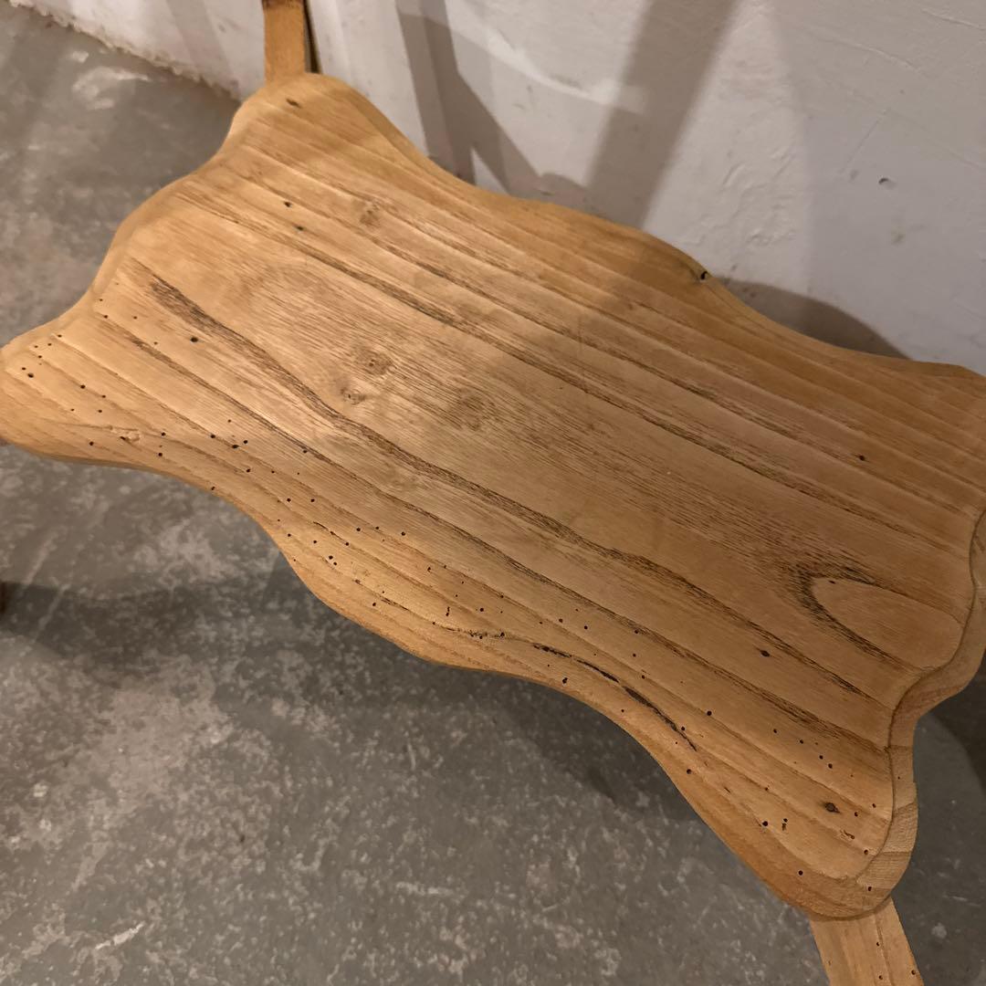 ヴィンテージ　木製サイドテーブル　剥離