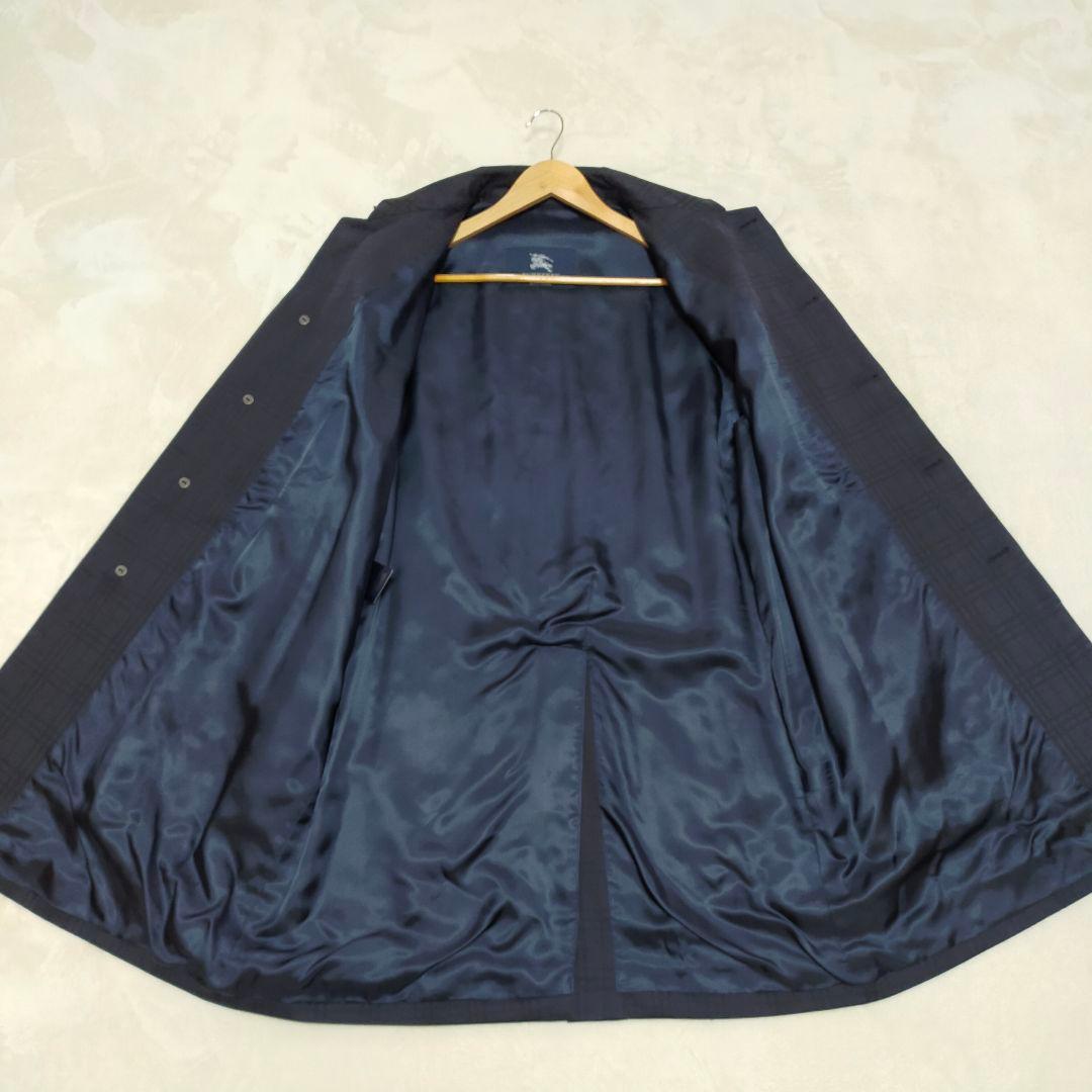 美品　英国製　BURBERRY 　チェック柄　ロングステンカラーコート