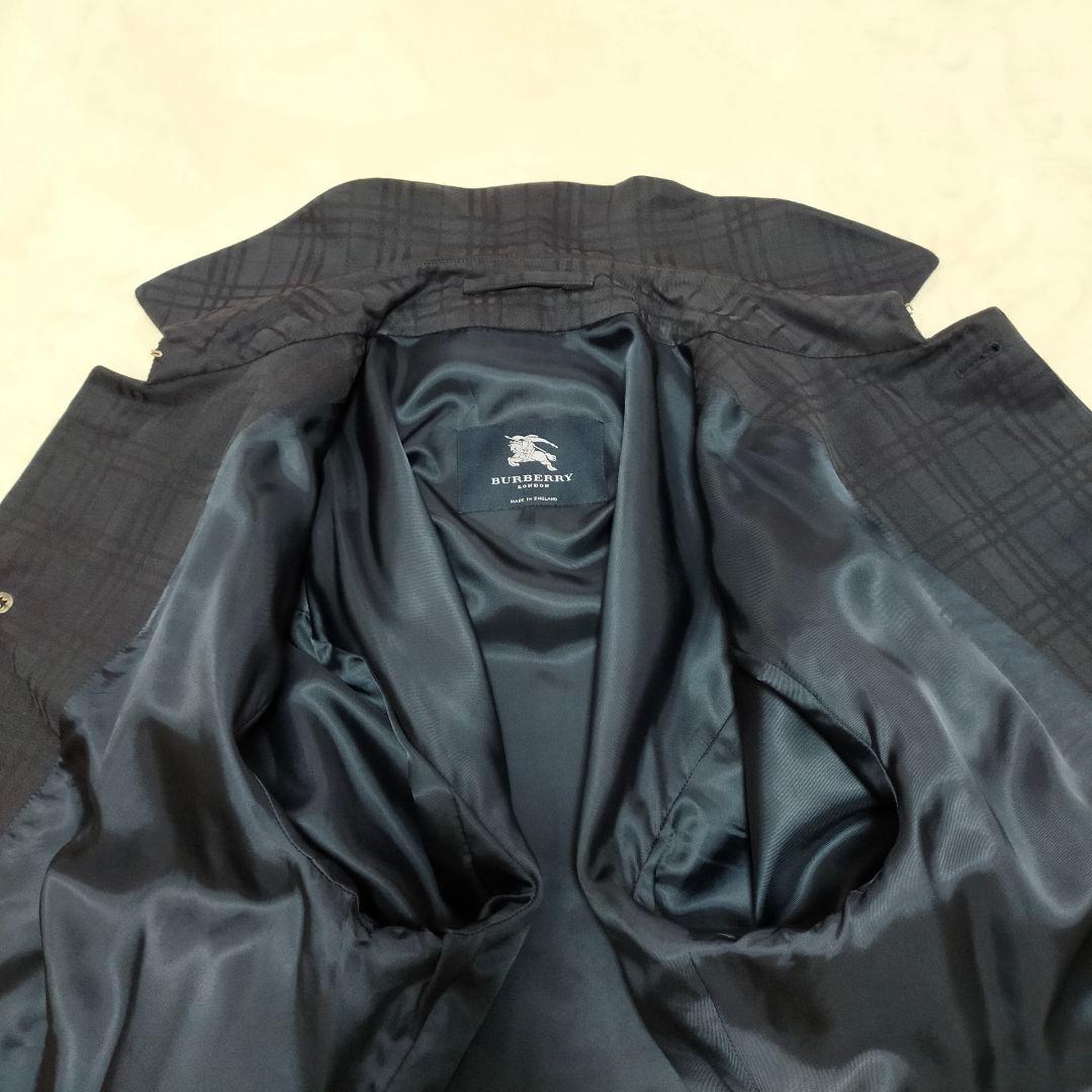 美品　英国製　BURBERRY 　チェック柄　ロングステンカラーコート