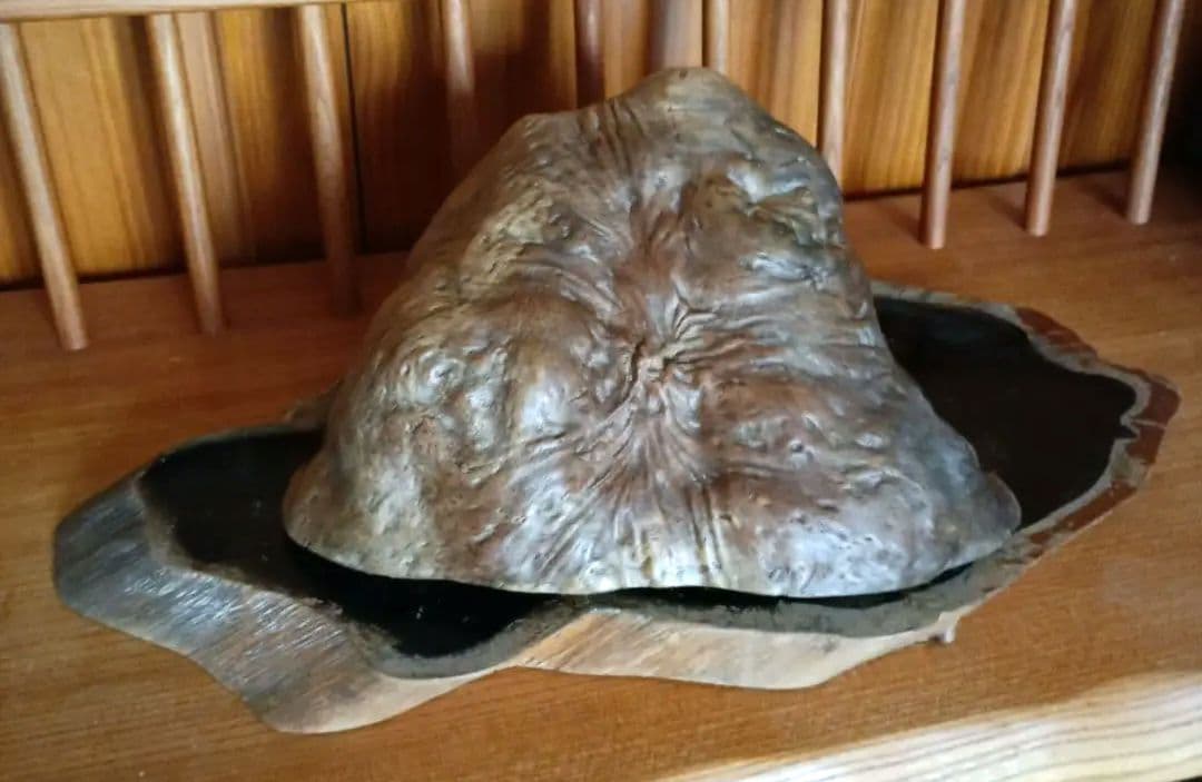 天然木　コブ置物 　飾り台付き