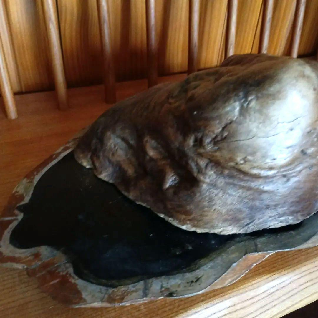 天然木　コブ置物 　飾り台付き