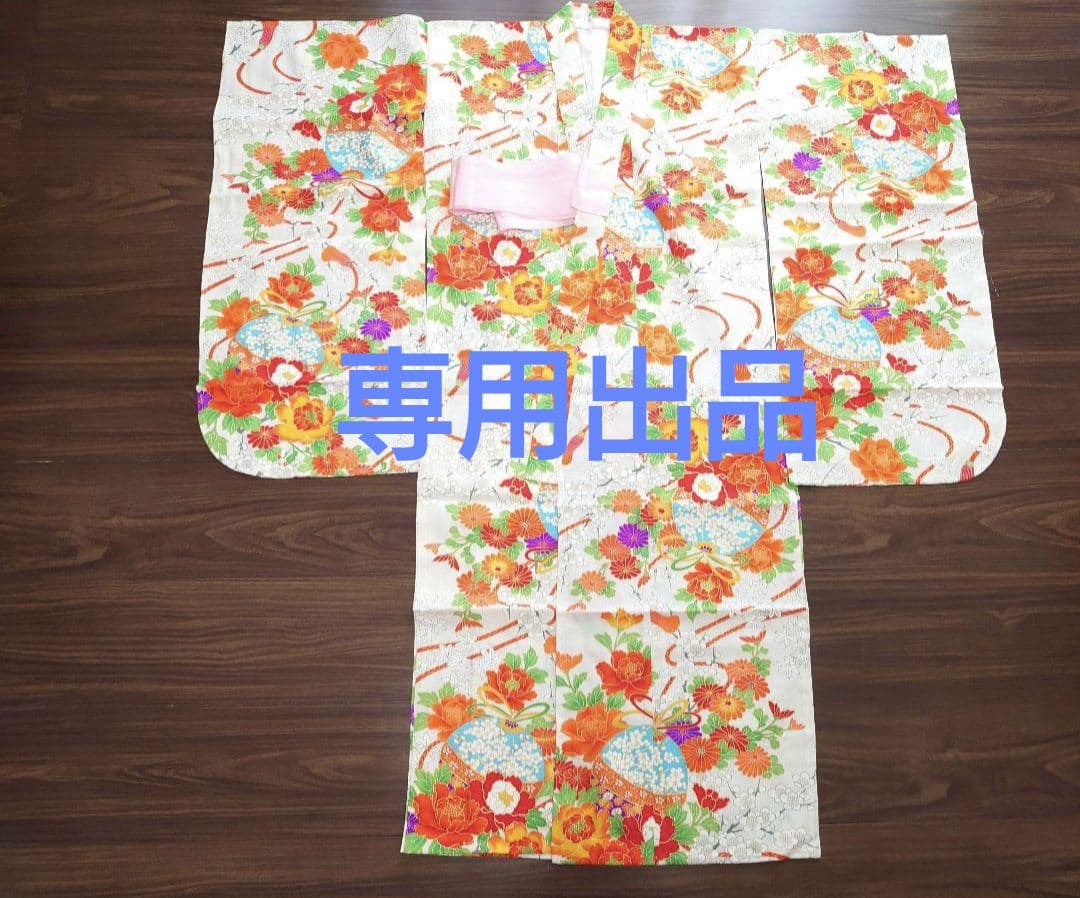 着物　女の子　5歳　7歳　七五三　単衣