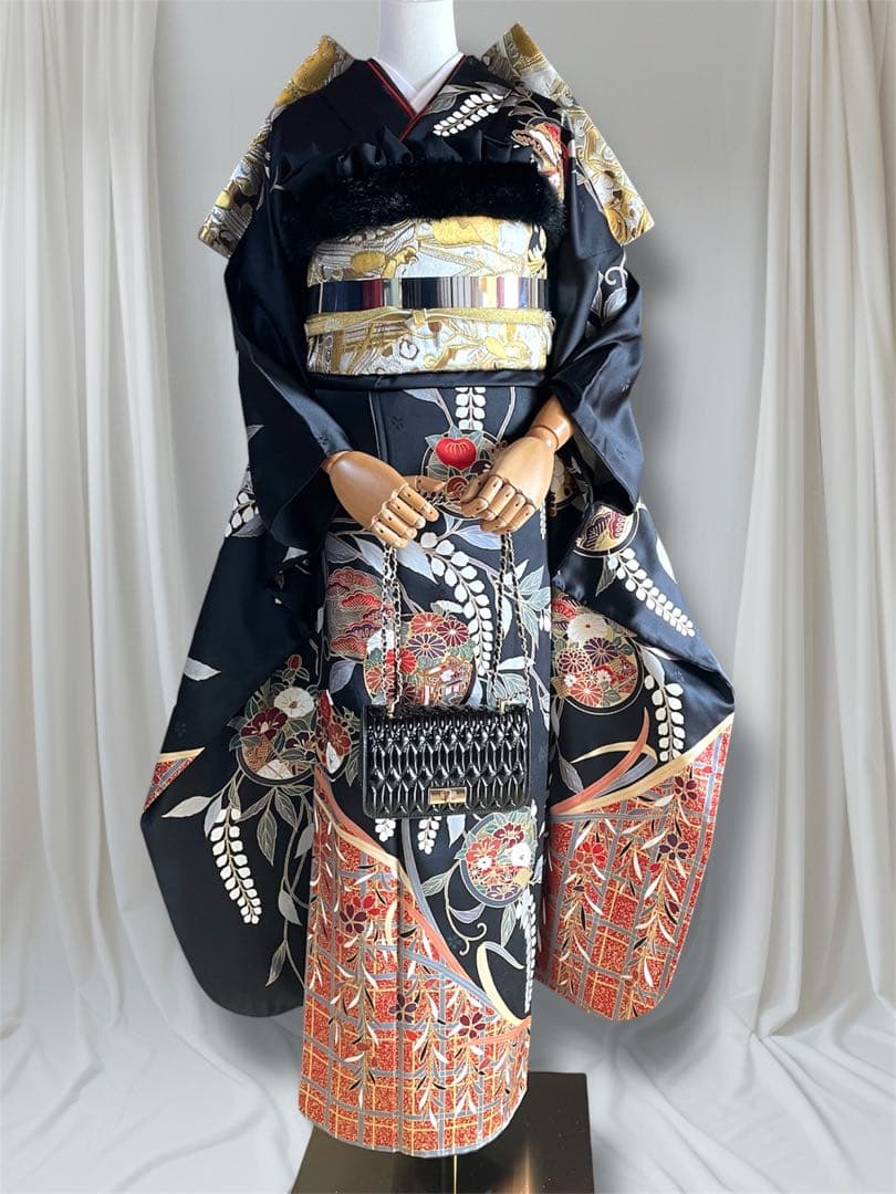 ゆーみん  上代100万円 手描き友禅ファーショール付き 振袖 フルセット