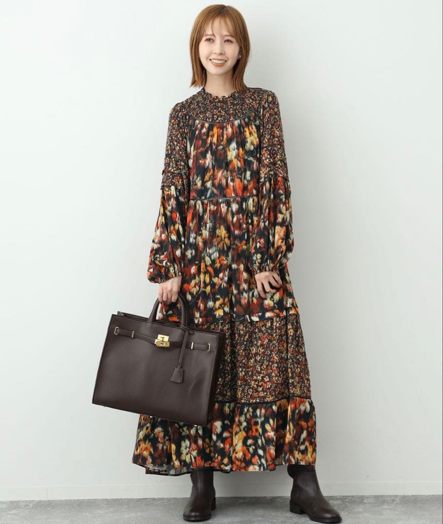 SLOBE IENAマルチフラワープリントワンピース