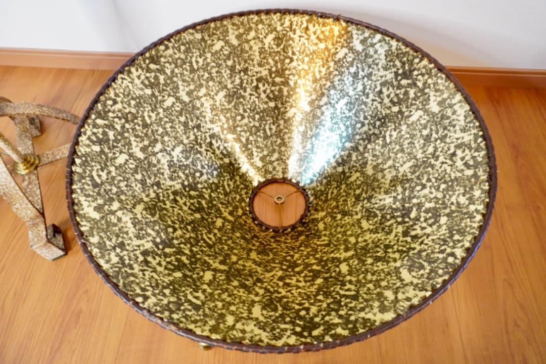 ヴィンテージ フロアランプ 革 アイアン 真鍮