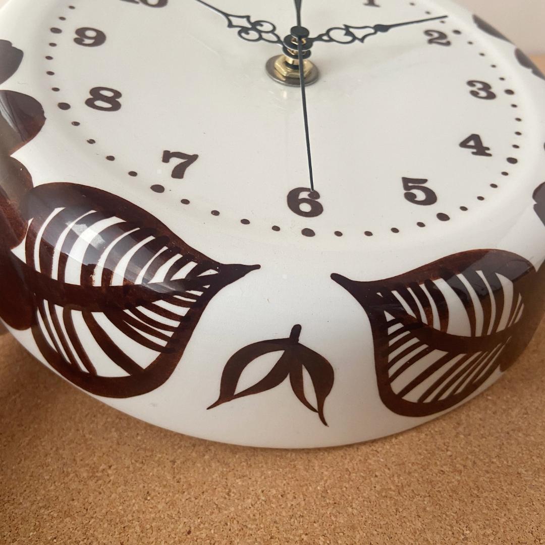 ◇電波時計取替済◇ ARABIA GOG 北欧ヴィンテージ ブラウン 壁掛け時計